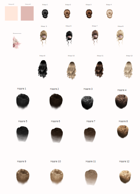 Verschiedene Frisuren für Damen und für Herren zur Auswahl